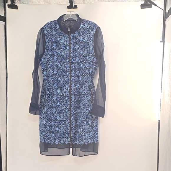Elie Tahari Jackets & Blazers - ELIE TAHARI OPHELIA EMBROIDERED‎ AND SILK LONG JACKET